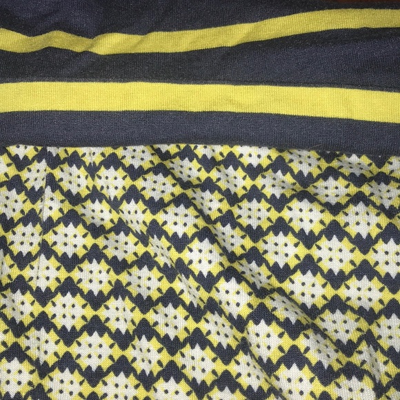 NWT Max Studio tube skirt L yellow and navy - Picture 2 of 3